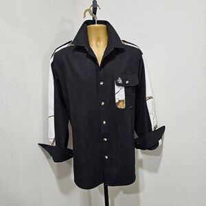 Realtree Black Shirt Mens L Legendary Whitetails Camo Long Sleeve Country Dressy